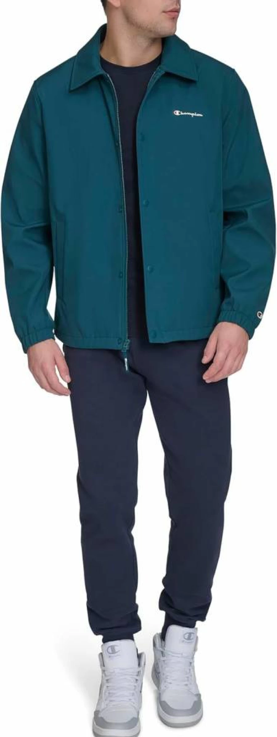 Champion Men's Lightweight Softshell Coaches Jacket - Windproof & Breathable Athletic Outerwear