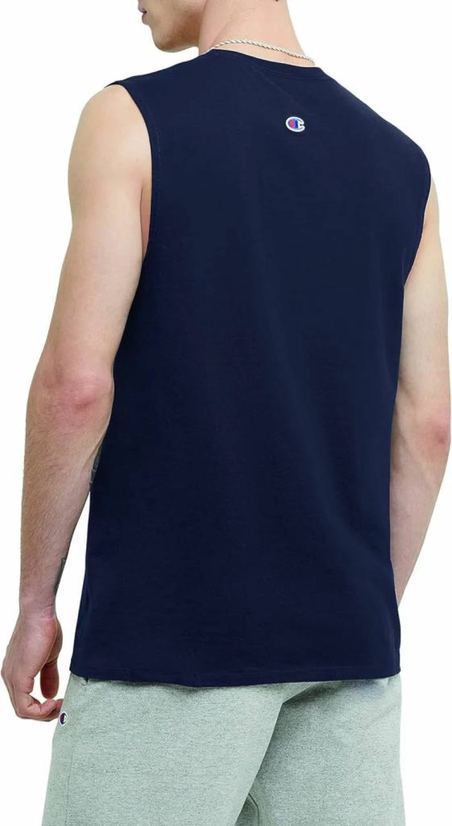 Champion Men's Navy Large Muscle Tank - Classic Graphic Sleeveless T-Shirt for Regular & Big Tall Sizes