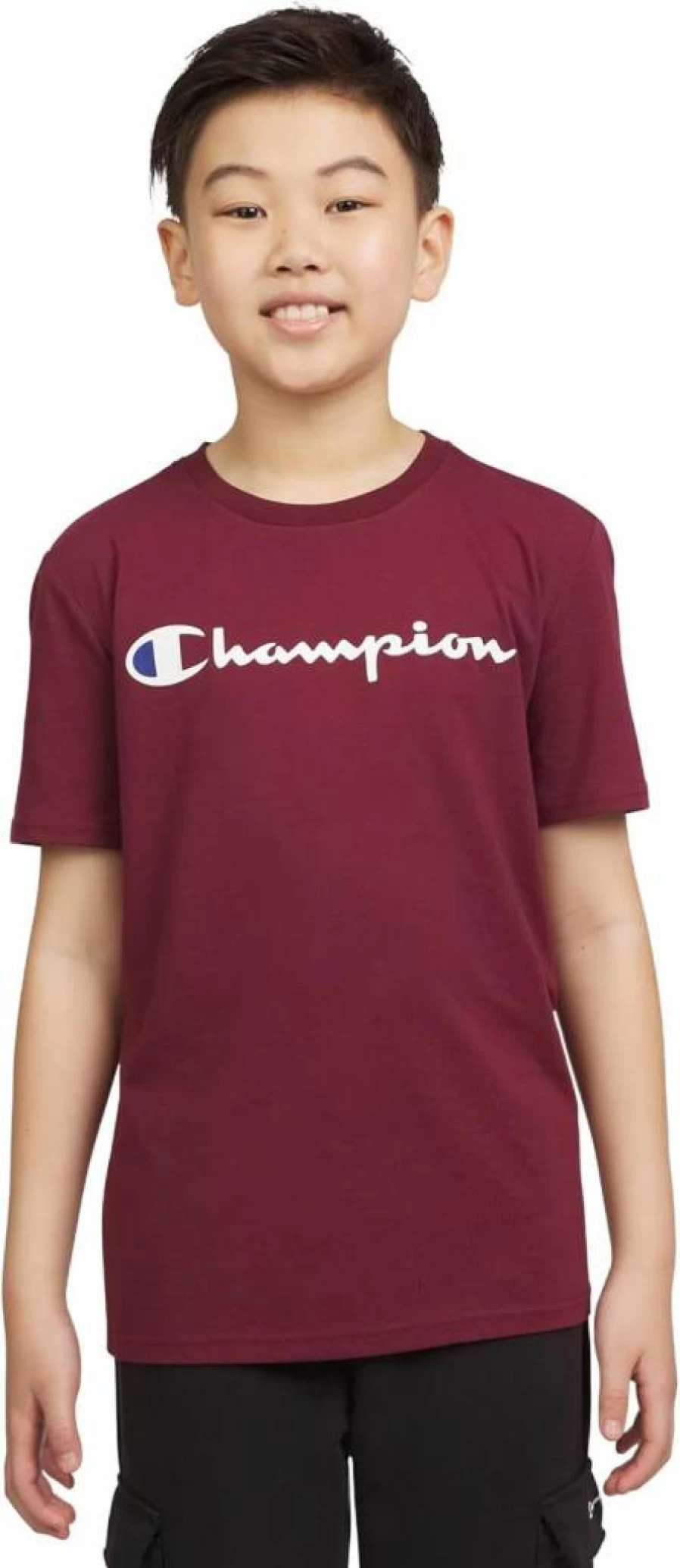 Champion Kids' Short Sleeve Logo T-Shirt for Boys - Comfortable Cotton Tee