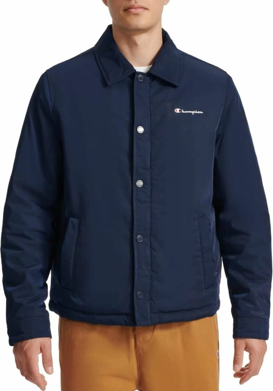 Champion Men's Water-Resistant Coaches Jacket - Lightweight Active Sports Windbreaker
