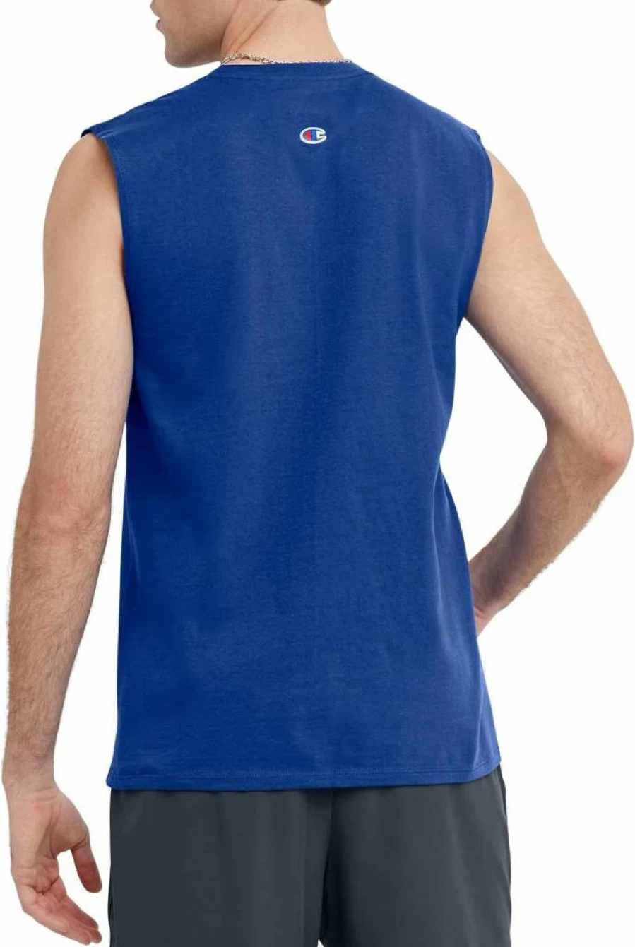 Champion Men's Classic Script Logo Tank Top - Comfortable Jersey Fabric for Casual Wear
