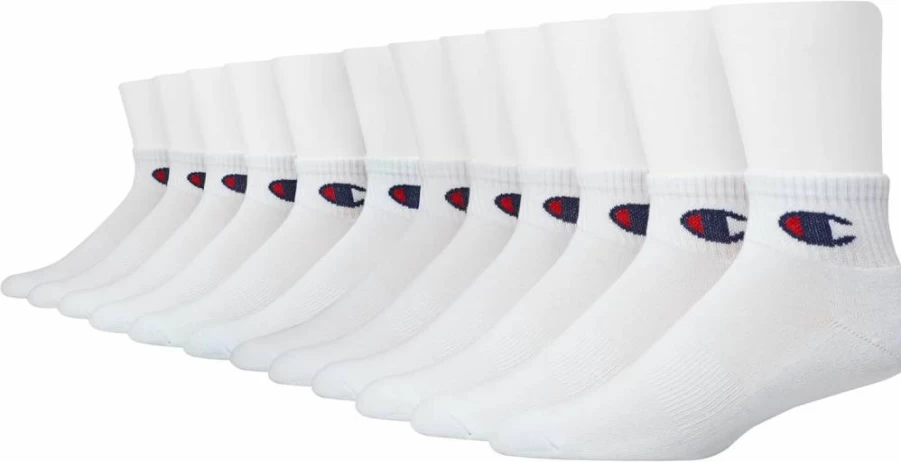 Champion Men's Moisture-Wicking Ankle Socks – 6, 8, 12 Pack Options for Breathable Comfort