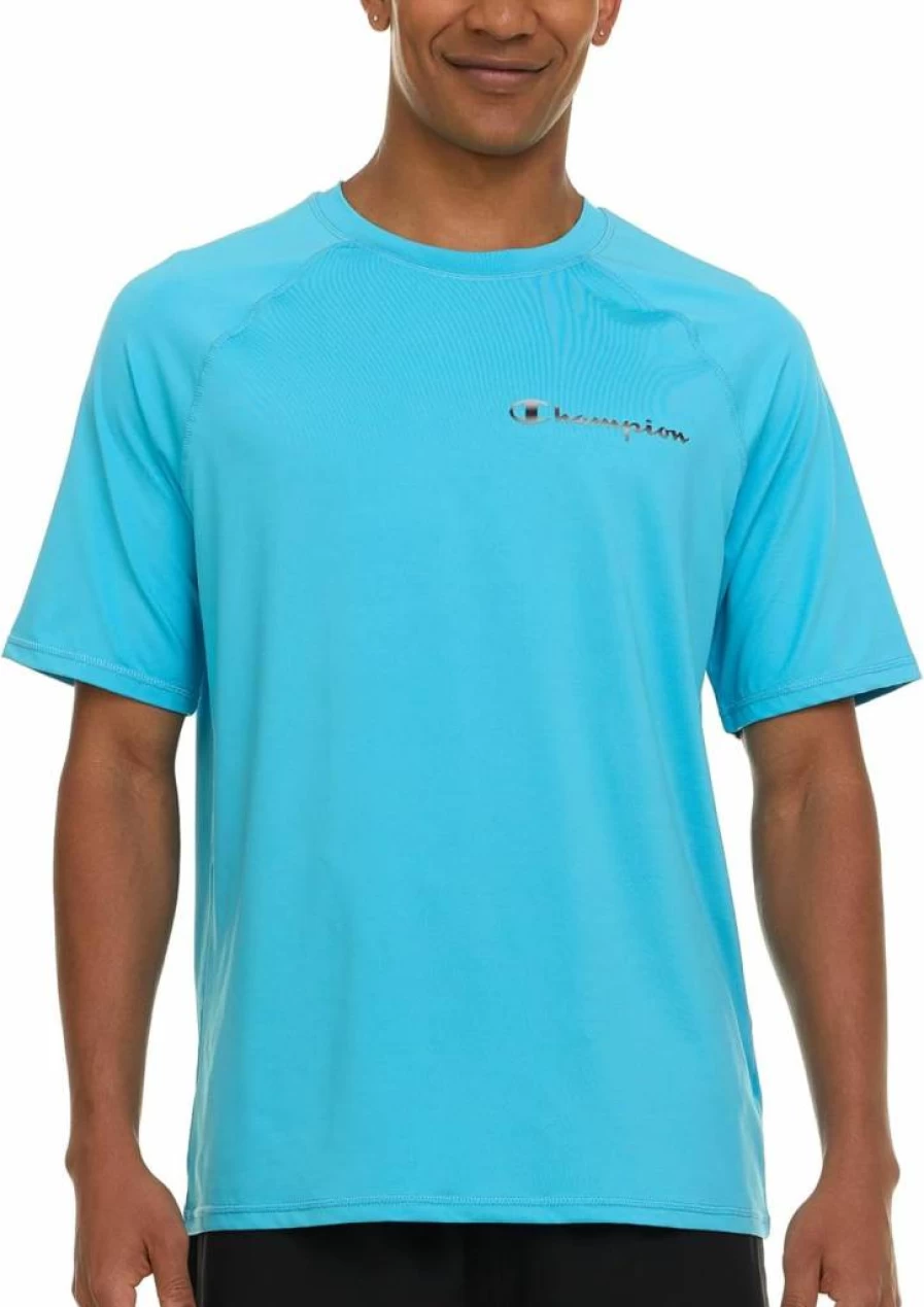 Champion Men's UPF 50+ Sun Protection Short Sleeve Rash Guard - Quick Dry Swim Shirt for UV Defense & Water Sports