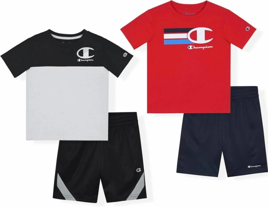 Champion Boys 4-Piece Short Set - Comfortable Athletic Shorts for Active Kids