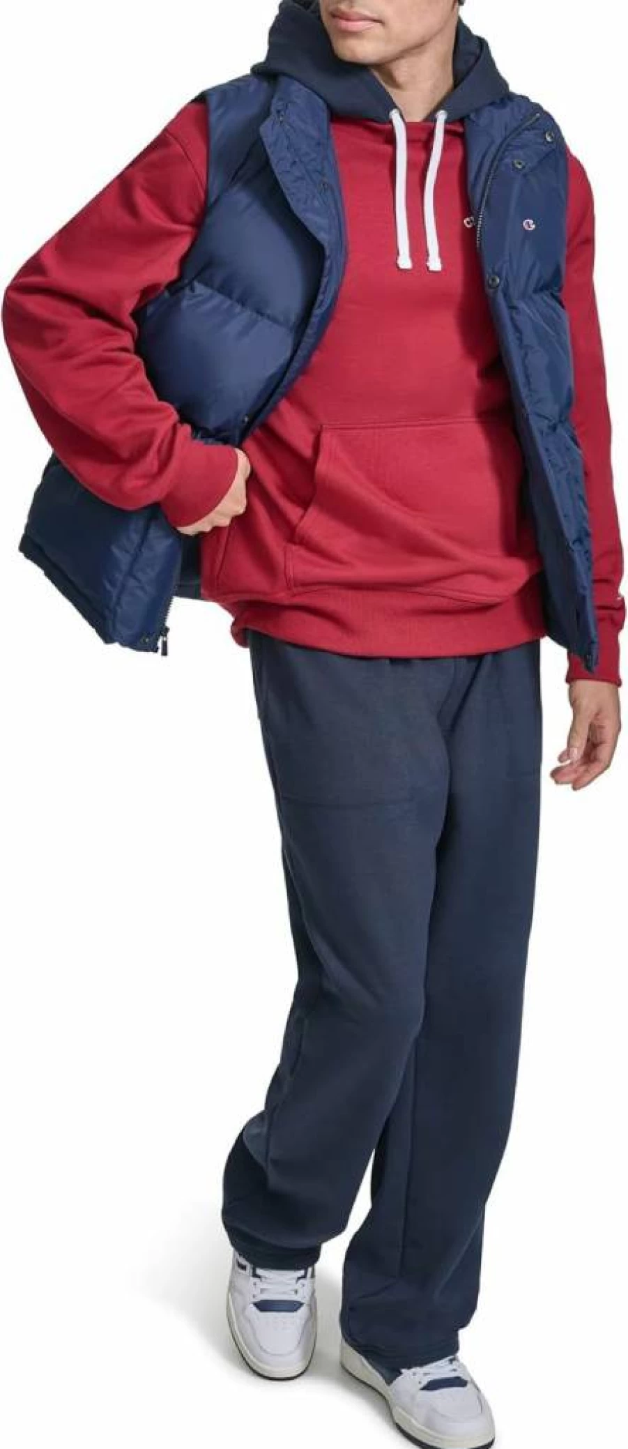 Champion Men's Logo-Embroidered Lightweight Puffer Vest for Winter – Insulated Quilted Sleeveless Jacket