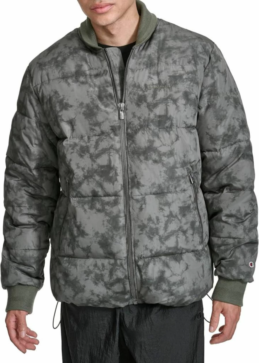 Champion Men's Mid-Weight Puffer Jacket - Warm Quilted Insulated Winter Coat for Men