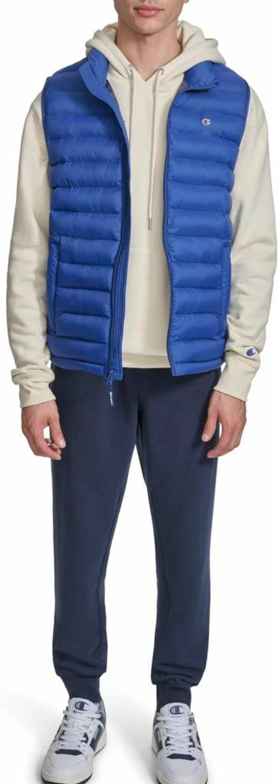 Champion Men's Lightweight Packable Stand Collar Puffer Vest for Cold Weather