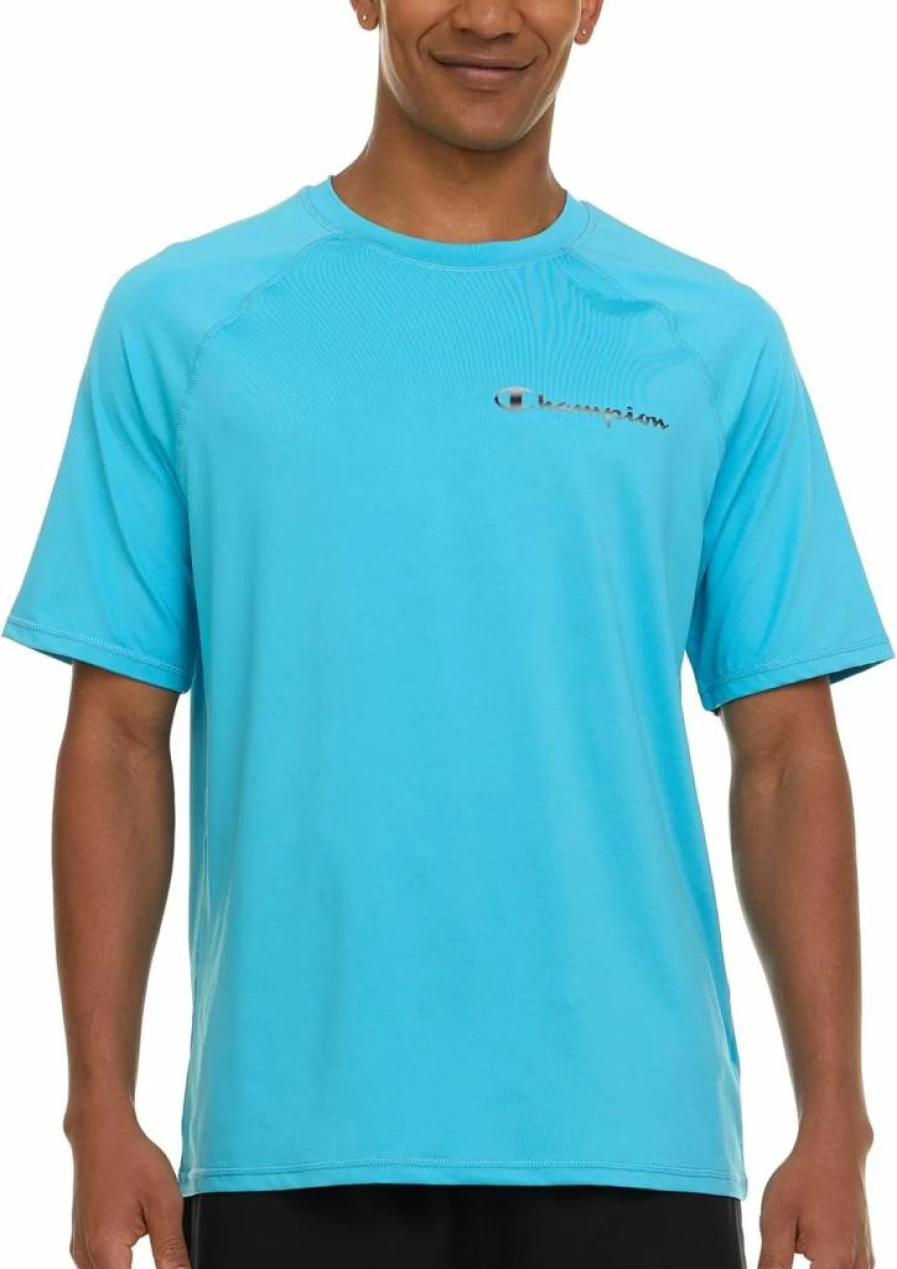 Champion Men's UPF 50+ Sun Protection Short Sleeve Rash Guard Swim Shirt - Quick Dry UV Shirt for Swimming & Outdoor Activities