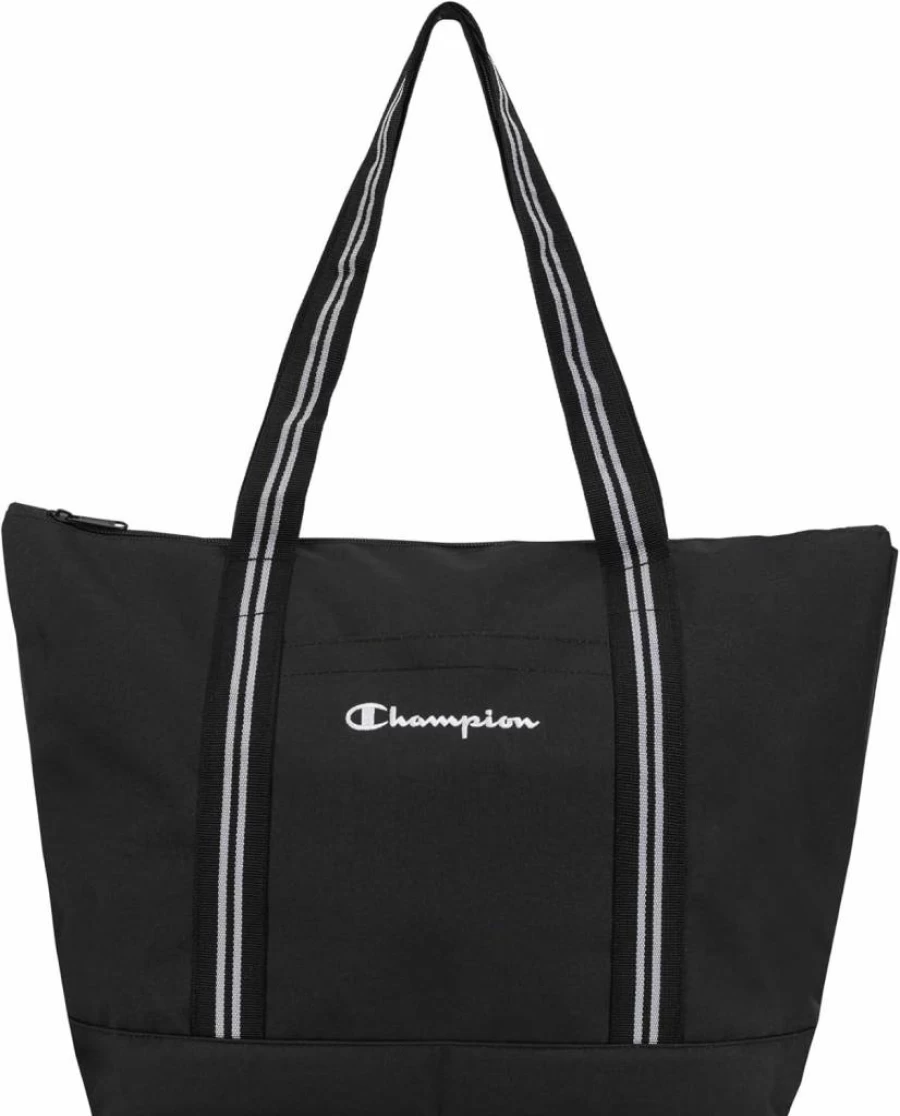 Champion Black Varsity Tote Bag - Durable & Stylish College Sports Tote for Everyday Use
