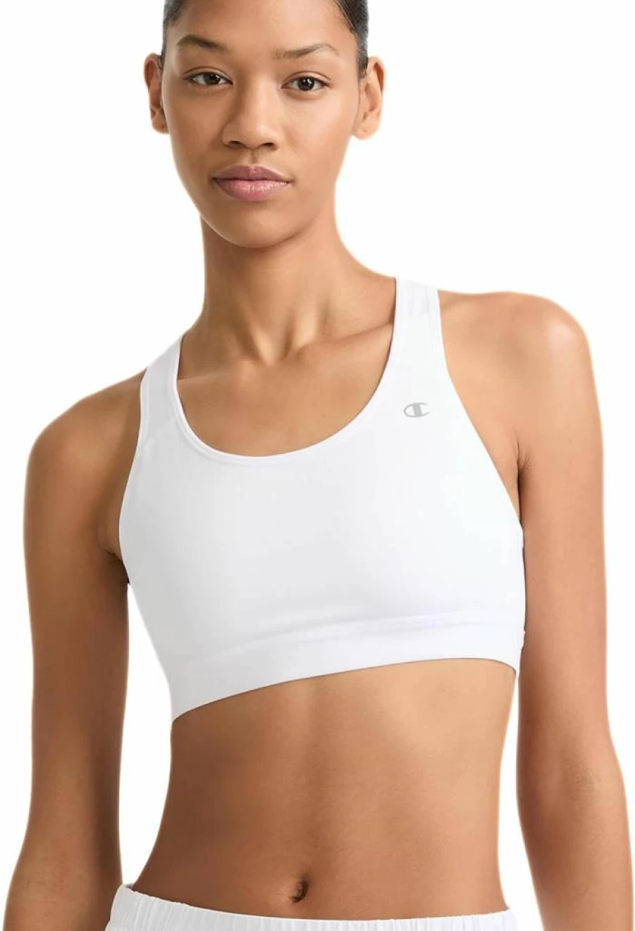 Champion Women's V-Neck Racerback Sports Bra - Moisture-Wicking, Breathable & Moderate Support Workout Top for Active Women
