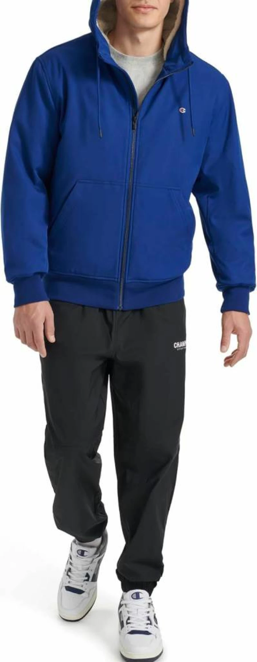 Champion Men's Sherpa-Lined Hoodie | Warm Fleece-Lined Pullover for Winter | Comfortable Casual Sweatshirt