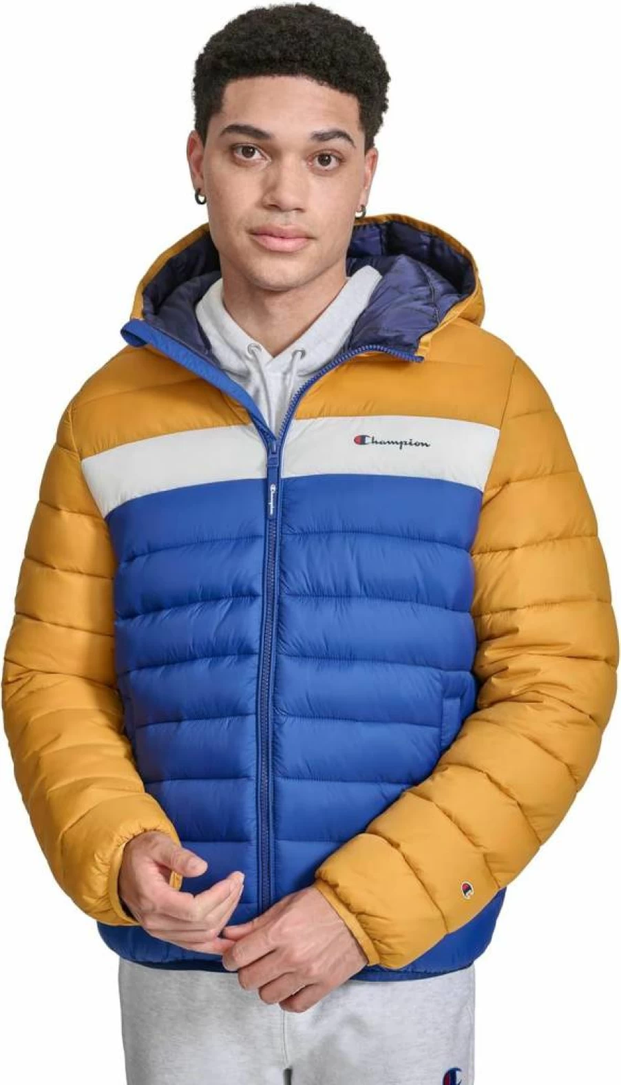 Champion Men's Lightweight Hooded Puffer Jacket - Performance Winter Coat for Men