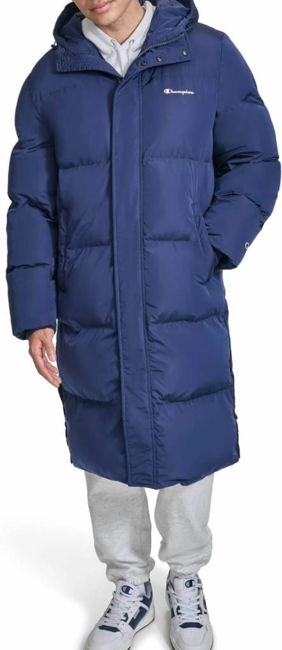 Champion Men's Hooded Puffer Jacket - Winter Coat with Full-Length Warmth