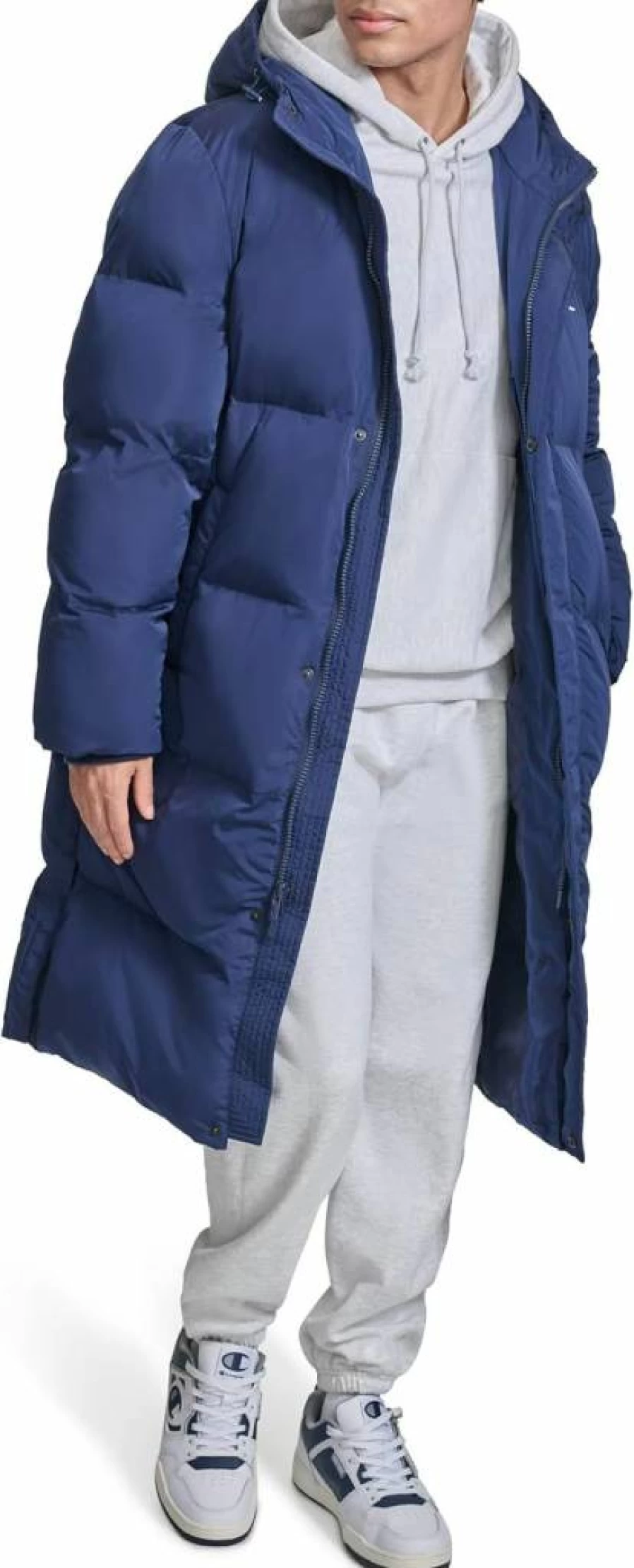 Champion Men's Hooded Puffer Jacket - Winter Coat with Full-Length Warmth