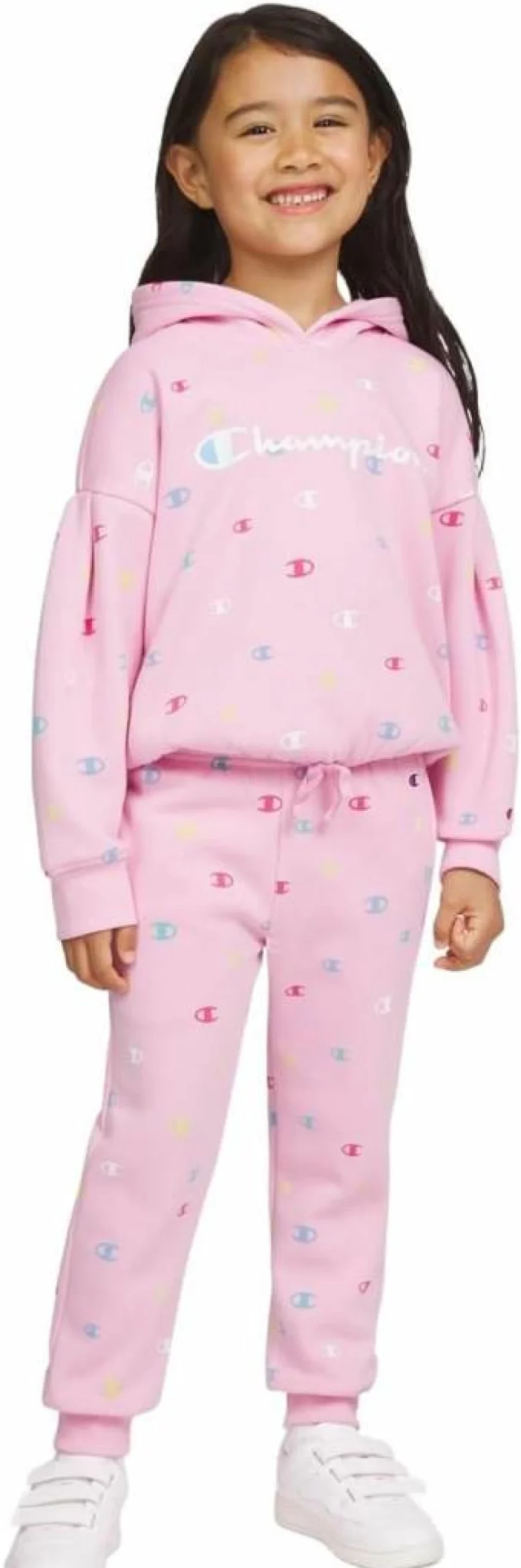 Champion Girls' Fleece Hoodie and Sweatpants Set - Kids' Athletic Sweatsuit for Comfort & Style