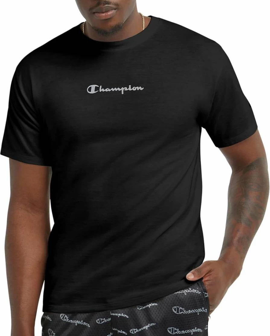 Champion Men's Graphic Script Cotton Crewneck T-Shirt - Midweight Casual Tee for Men