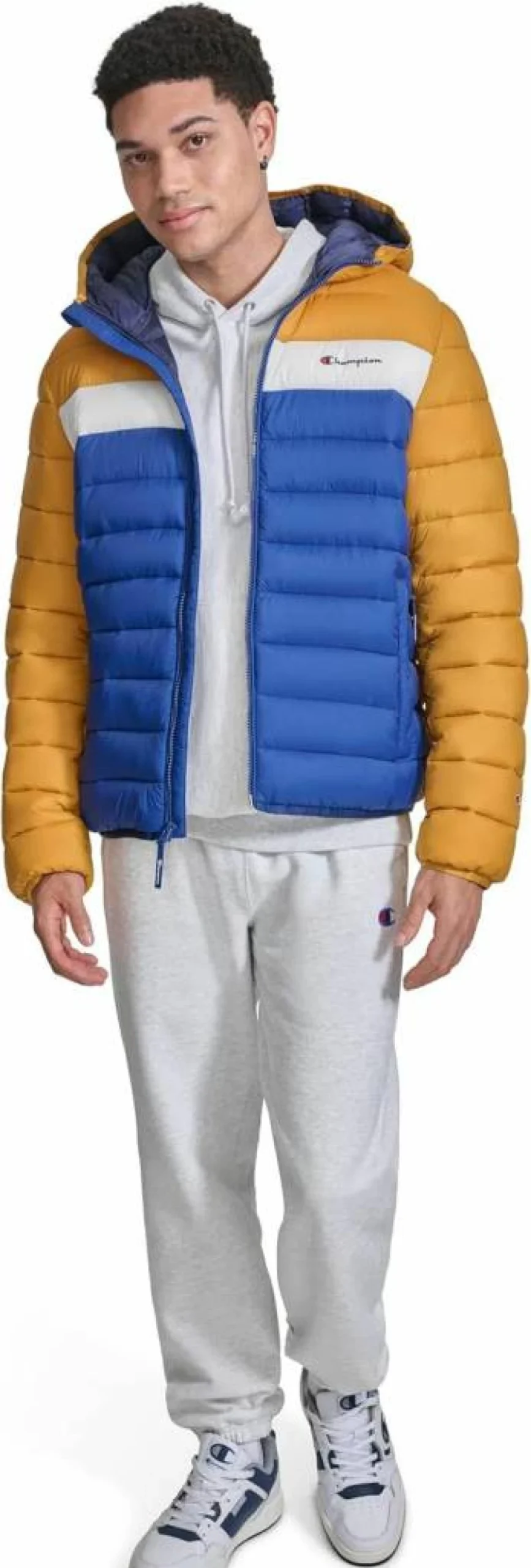 Champion Men's Lightweight Hooded Puffer Jacket – Warm Winter Coat for Men