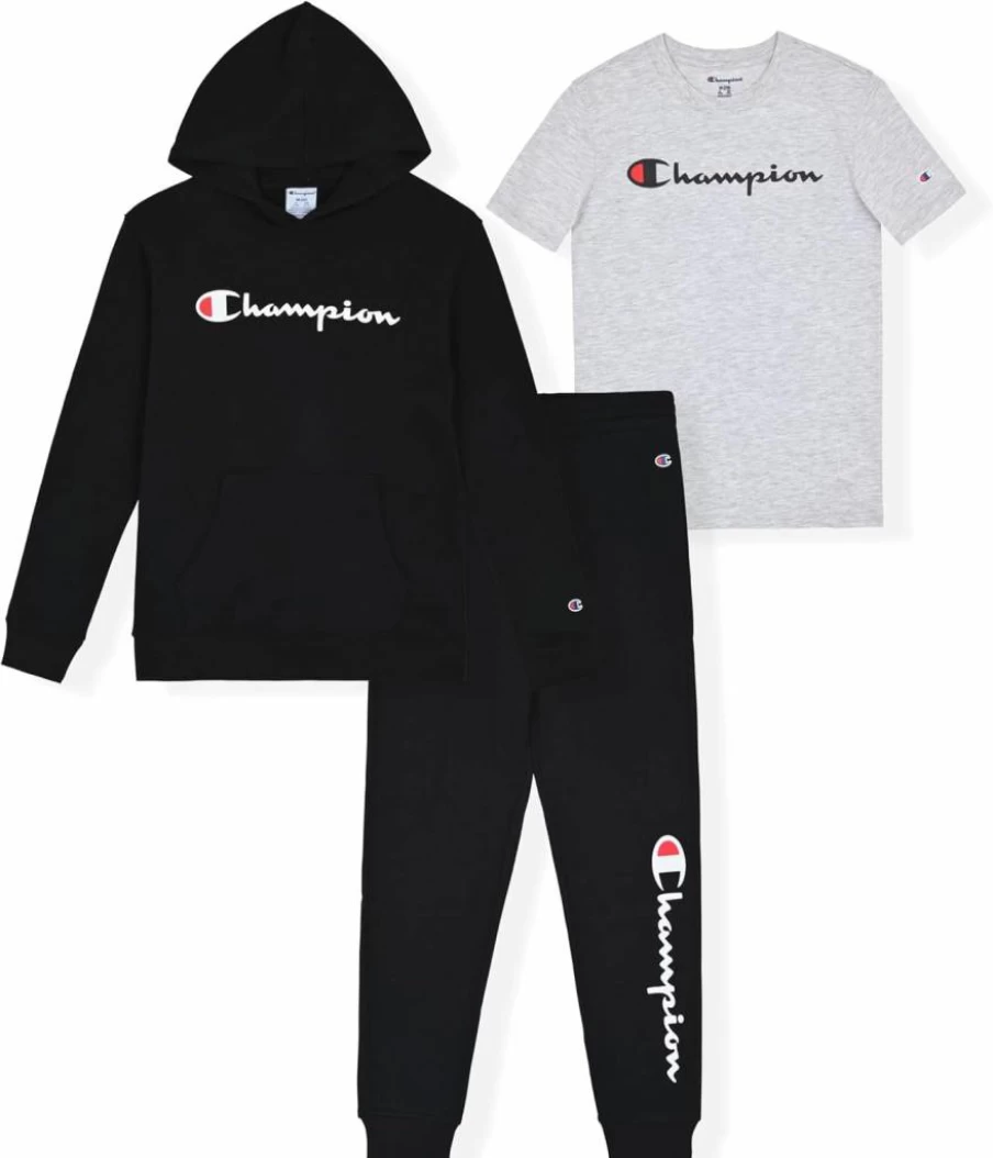 Champion Boys 3-Piece Tracksuit Set - Hoodie, Jogger Pants & Tee for Kids
