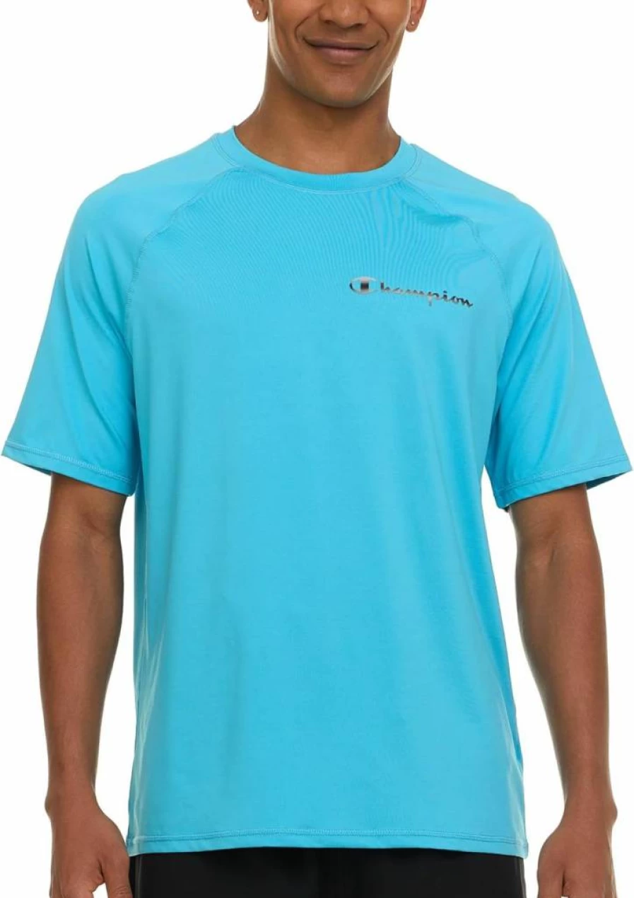 Champion Men's UPF 50+ Sun Protection Short Sleeve Rash Guard - Quick Dry Swim Shirt for UV Defense & Water Sports