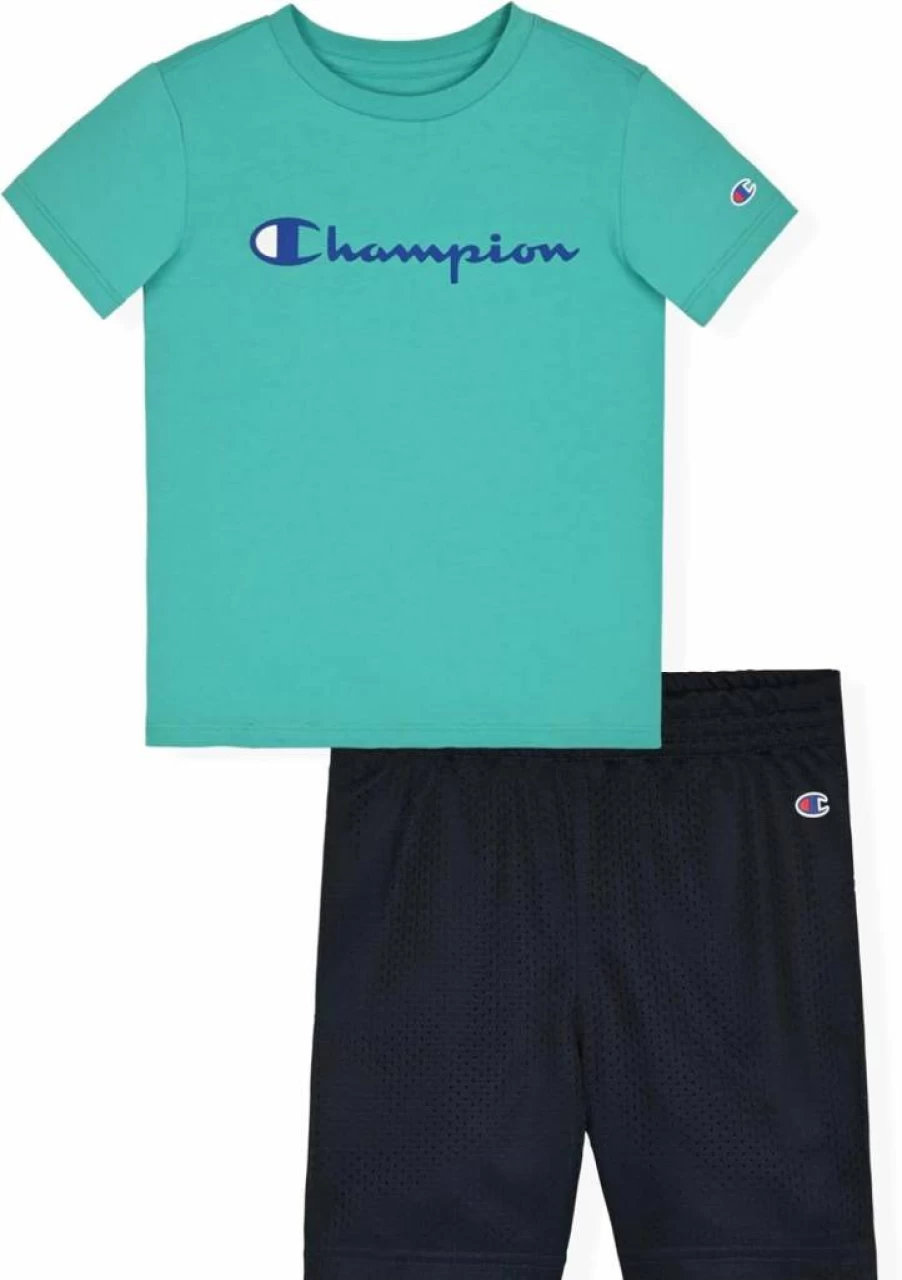 Champion Boys' 2-Piece Athletic Outfit: Breathable Tee & Comfort Shorts for Active Kids
