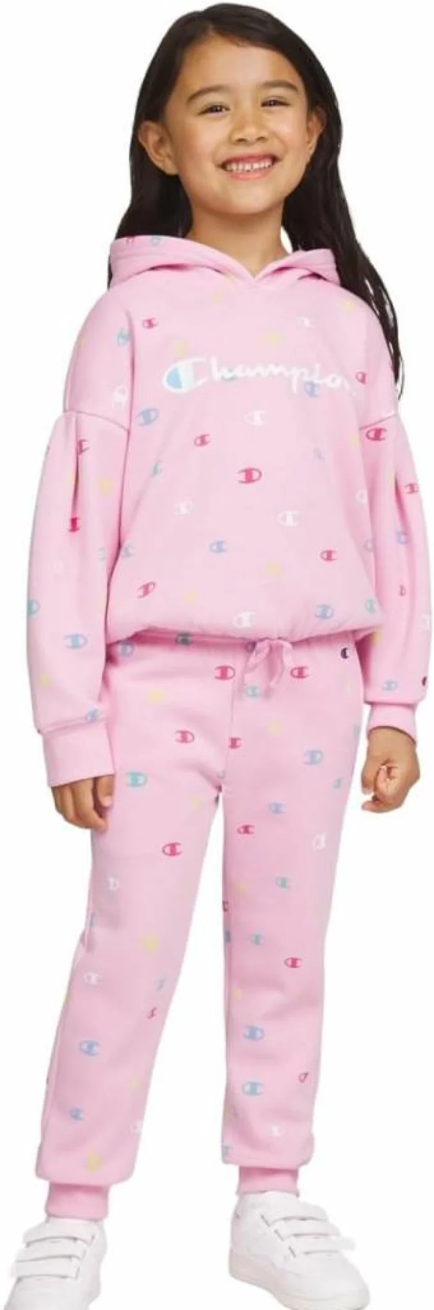 Champion Girls' Fleece Hoodie and Sweatpants Set - Athletic Kids' Sweatsuit for Comfort & Style