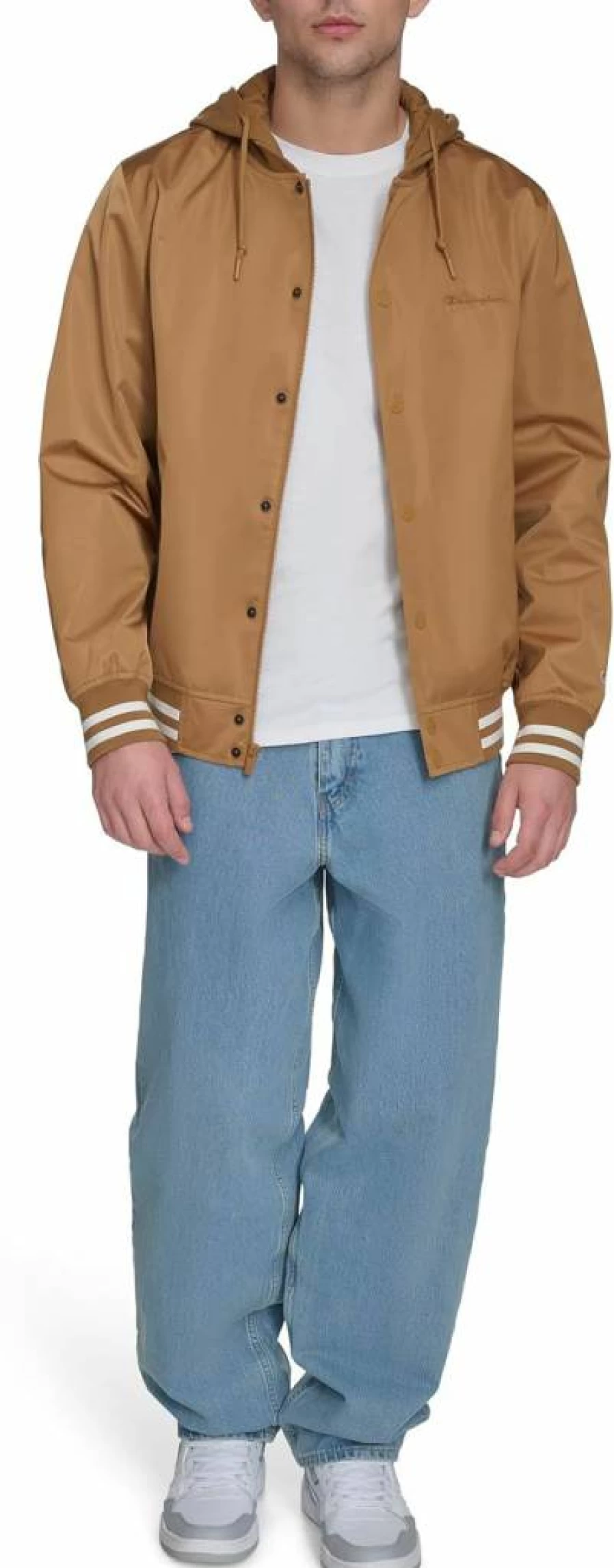 Champion Men's Lightweight Varsity Jacket with Jersey Hood - Comfortable & Styletic Athletic Outerwear