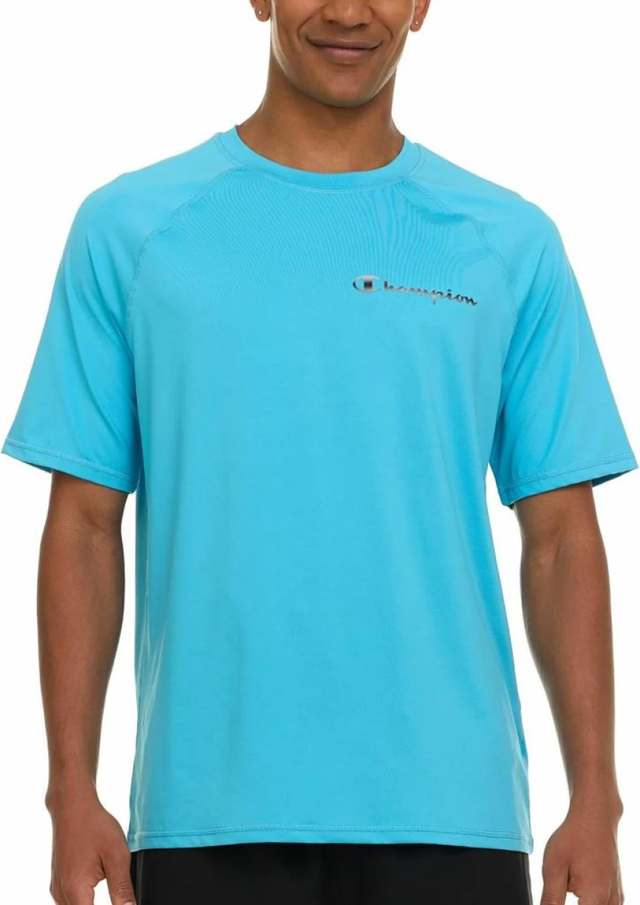 Champion Men's UPF 50+ Sun Protection Short Sleeve Rash Guard Swim Shirt - Quick Dry SPF UV Shirt for Swimming & Outdoor Activities