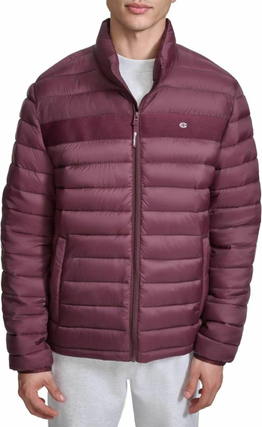 Champion Men's Lightweight Packable Puffer Jacket - Warm Insulated Hooded Winter Coat for Outdoor Activities