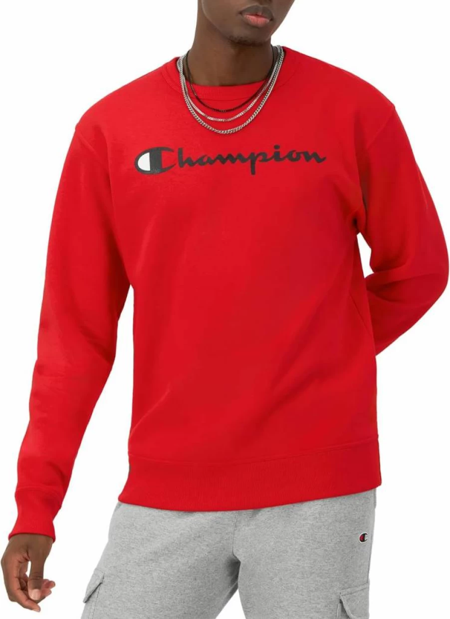 Champion Men's Powerblend Fleece Crewneck Sweatshirt | Midweight Pullover | Regular & Big & Tall Sizes