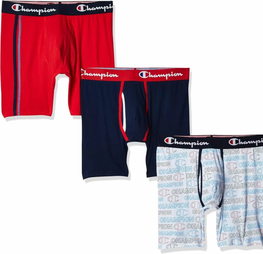 Champion Men's Stretch Cotton Boxer Briefs - Comfortable Everyday Underwear for Men