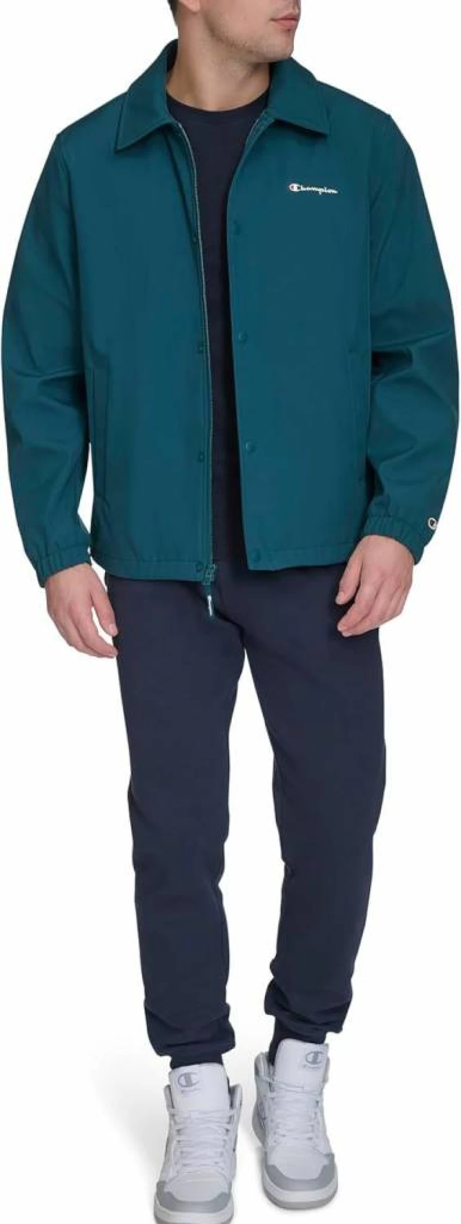 Champion Men's Lightweight Softshell Coaches Jacket - Windproof & Breathable Athletic Outerwear